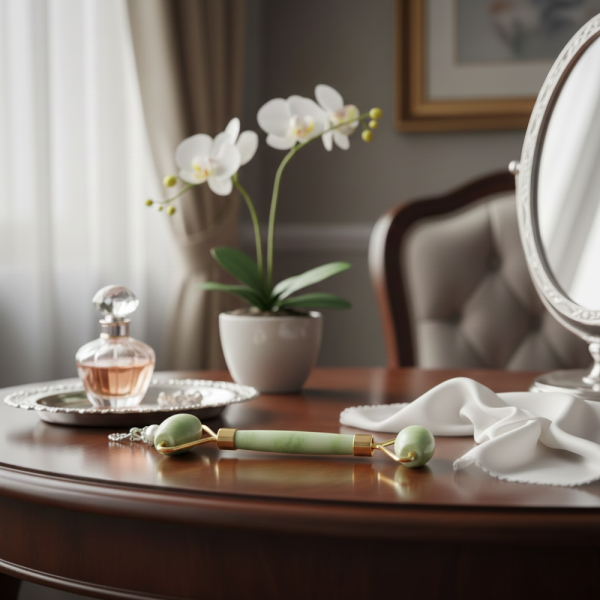 Инструмент с два нефритни валяка за масаж на лицето – TV643 1