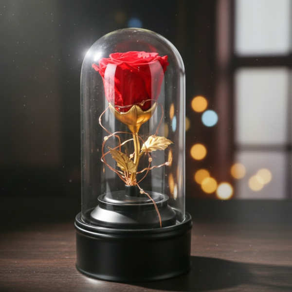 Вълшебна неувяхваща роза в стъкленица с LED светлина YSH J 1