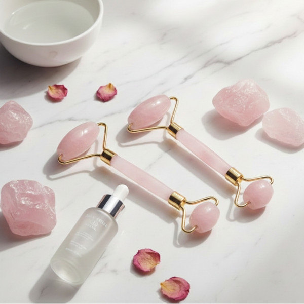 Масажор изработен от естествен нефритен камък в розов цвят TV642