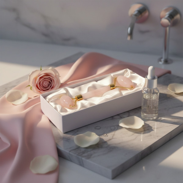 Масажор изработен от естествен нефритен камък в розов цвят TV642