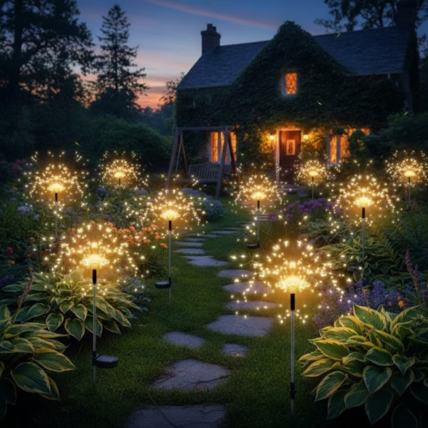 Коледна украса, Фенер със 120 светодиода и Соларен панел SD39B 1