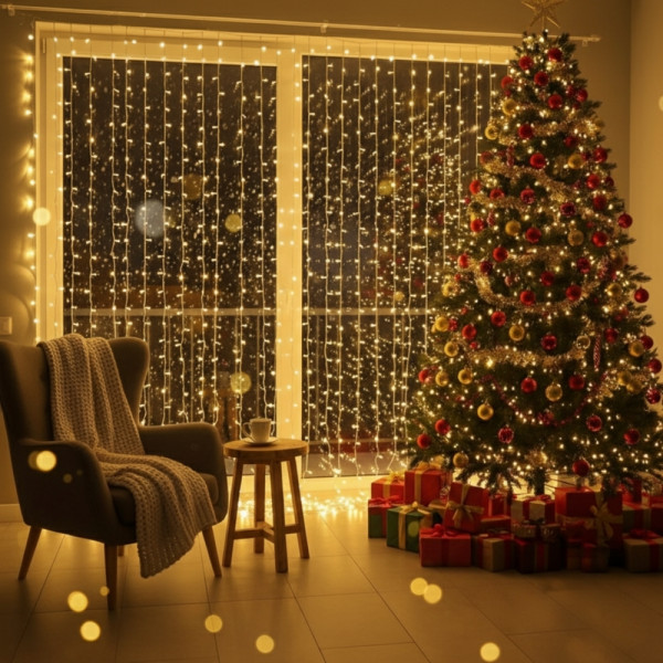 Светеща  LED завеса с 720 лампички за коледа SD7 3