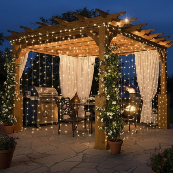 Светеща  LED завеса с 720 лампички за коледа SD7 1