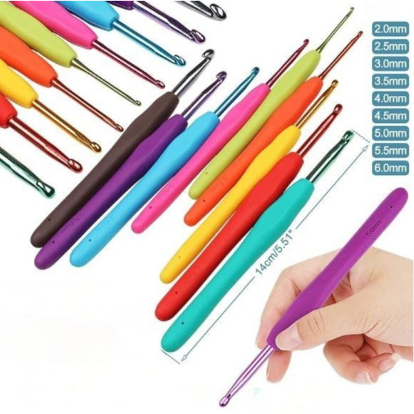 Комплект аксесоари за плетене, 58 части, алуминиеви куки – Пълен сет за начинаещи и напреднали 4