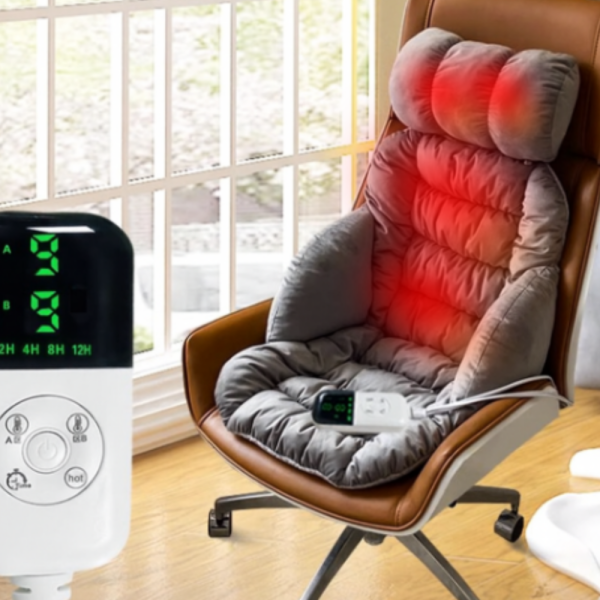 Ергономична отопляема седалка с велур и подвижна възглавница – Перфектна за дом и офис 1