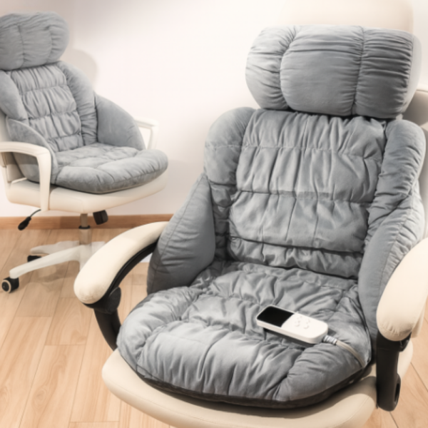 Ергономична отопляема седалка с велур и подвижна възглавница – Перфектна за дом и офис