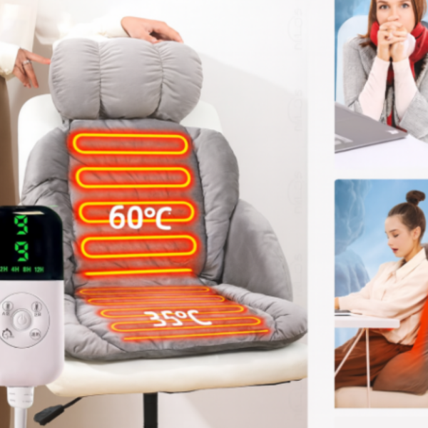 Ергономична отопляема седалка с велур и подвижна възглавница – Перфектна за дом и офис 3