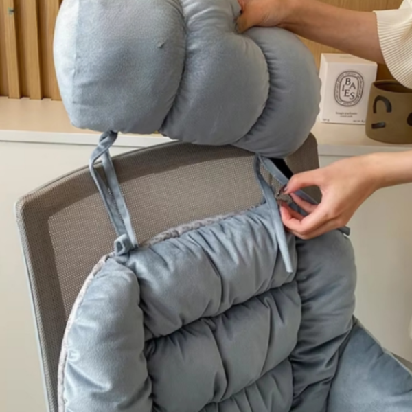 Ергономична отопляема седалка с велур и подвижна възглавница – Перфектна за дом и офис