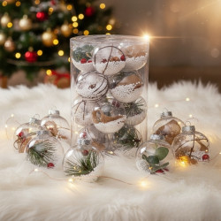 Комплект прозрачни коледни топки за украса - SD38