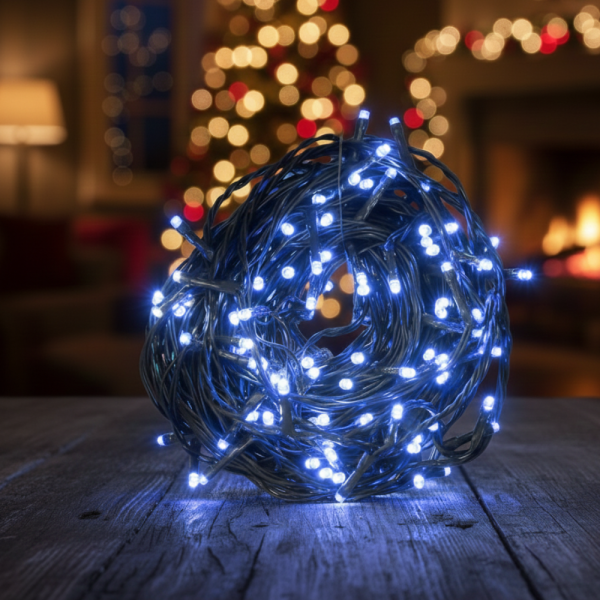 Коледни лампички кристал с удължител  10 метра, 100 лампи 3