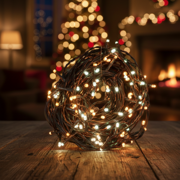 Коледни лампички кристал с удължител  10 метра, 100 лампи 2