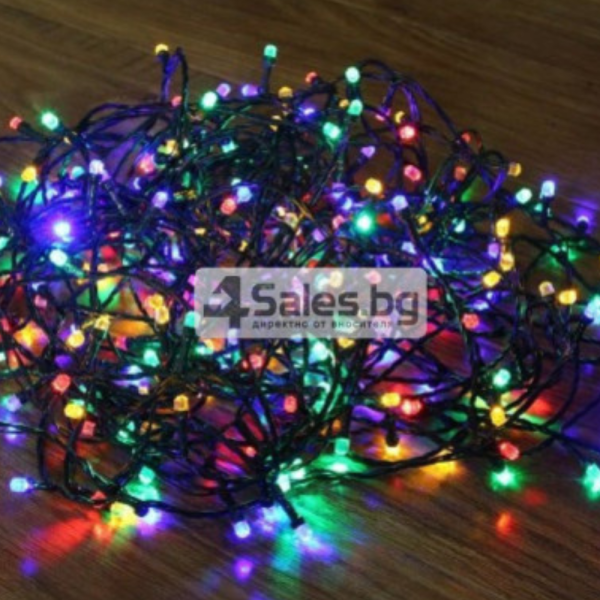 Коледни лампички кристал с удължител  10 метра, 100 лампи 10