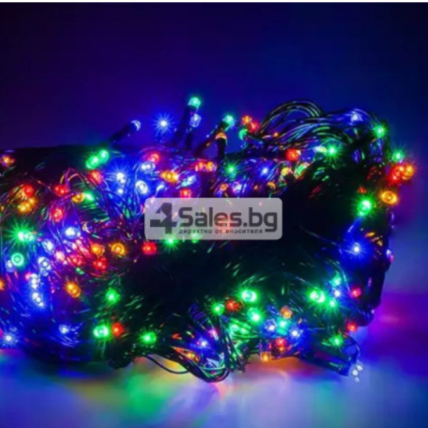 Коледни лампички кристал с удължител  10 метра, 100 лампи 9