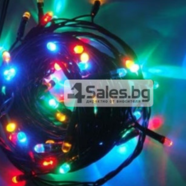 Коледни лампички кристал с удължител  10 метра, 100 лампи