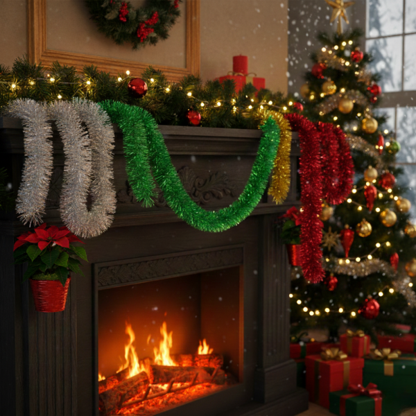 Елеганен празничен гирлянд 5 см .х 2 м.,за коледно настроение за всеки дом 3