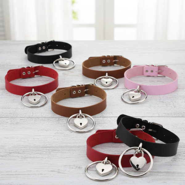 Чокър с метална висука сърце D42