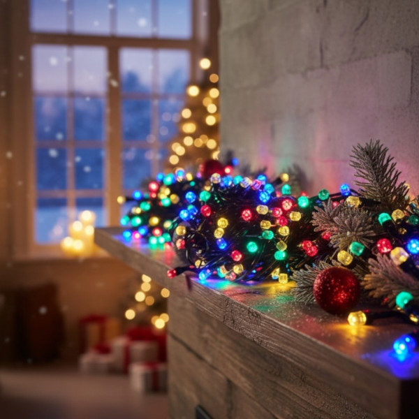 Коледни LED лампички, смесен цвят, 10 метра гирлянд SD73