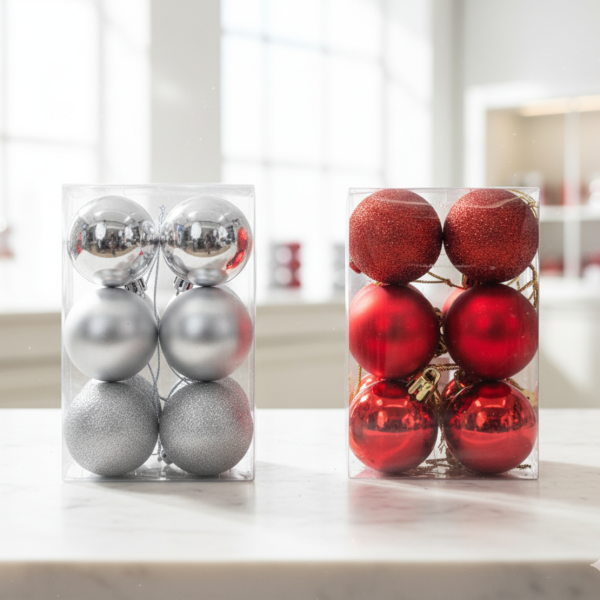 Комплект от 6 броя коледни топки 3