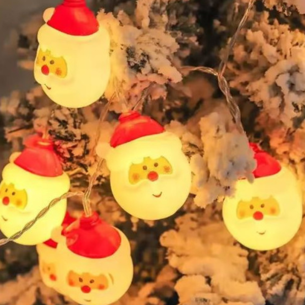 Коледна украса, светещи LED лампички с Дядо Коледа SD19