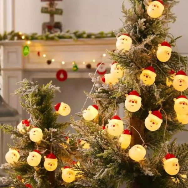 Коледна украса, светещи LED лампички с Дядо Коледа SD19 5