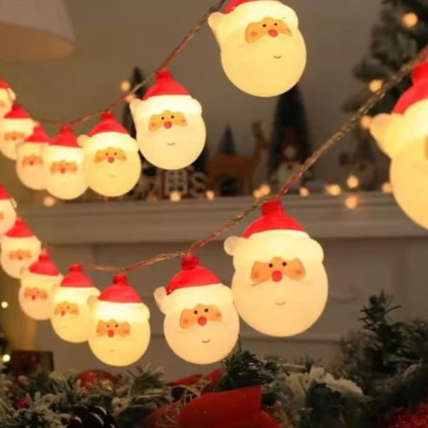 Коледна украса, светещи LED лампички с Дядо Коледа SD19 6