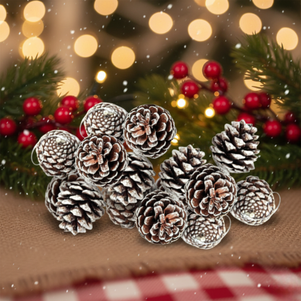 Комплект от 6 или 12 броя коледни шишарки 4