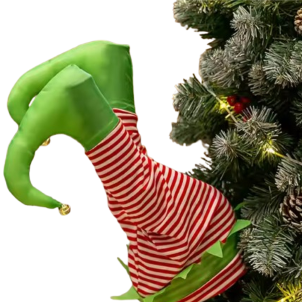 Анимирани крака на елф за коледно дърво – Забавен и уникален празничен декор