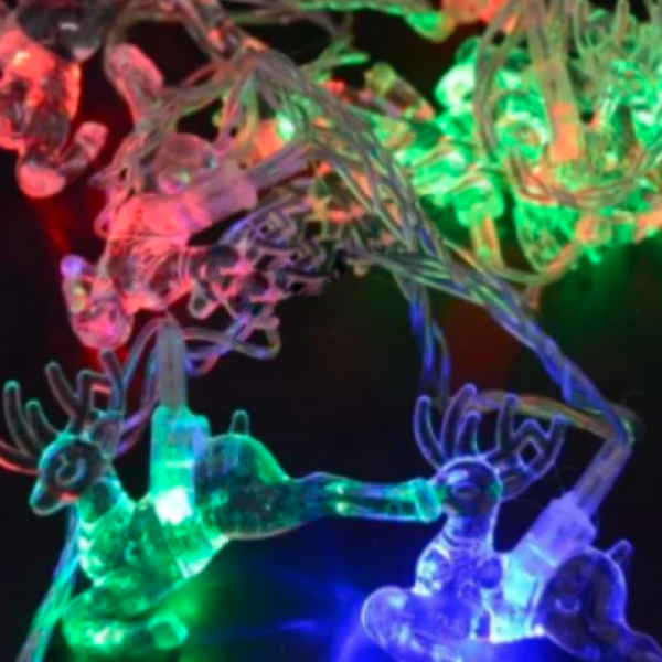 Многоцветни коледни LED лампички с еленчета - Многоцветни, дължина - 5м ,28бр лампички SD66 4