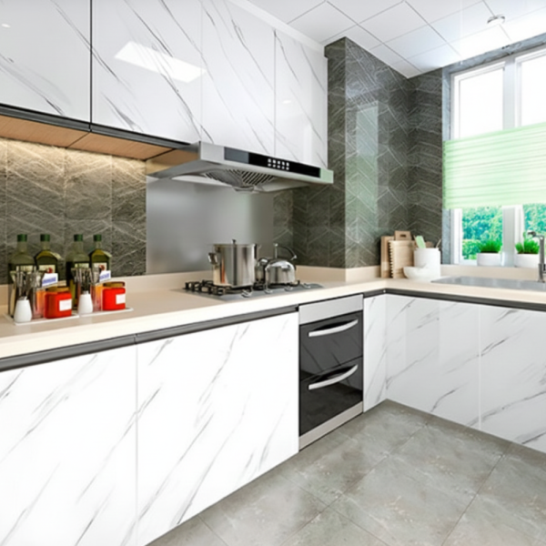 Мраморно самозалепващо фолио за обновяване на дома – водоустойчиво, здраво, практично 1