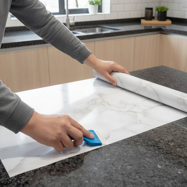 Мраморно самозалепващо фолио за обновяване на дома – водоустойчиво, здраво, практично