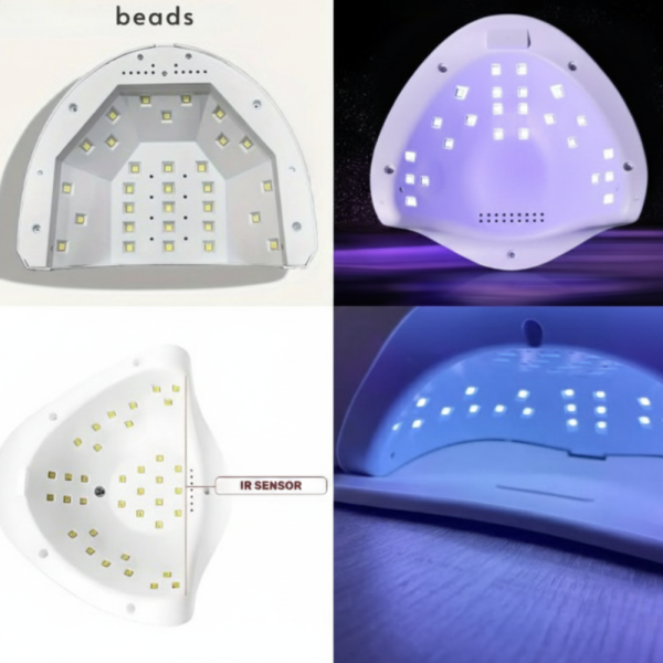 Професионална UV/LED лампа POLYUV 110W – За всички гел лакове, авто сензор, таймери и режим на ниска топлина