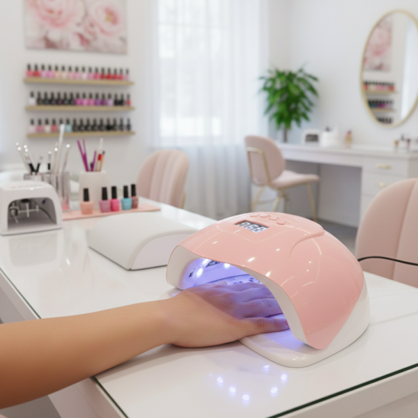 Професионална UV/LED лампа POLYUV 110W – За всички гел лакове, авто сензор, таймери и режим на ниска топлина