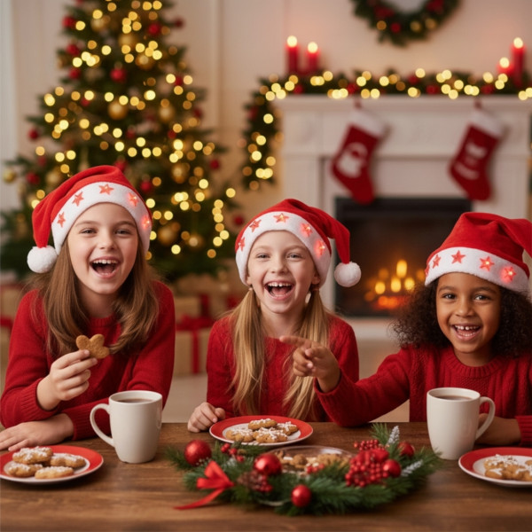 Празнични Коледни шапки с уникален дизайн и светещи акценти 2