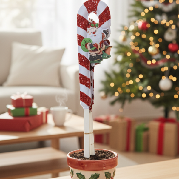 Коледно захарно бастунче с вълшебен дизайн 2