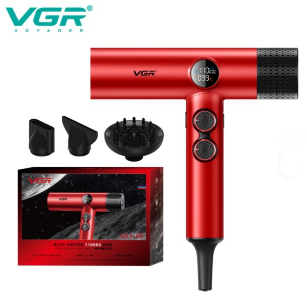 Професионален сешоар VGR с BLDC мотор 110 000 RPM – Йонна технология и дифузер