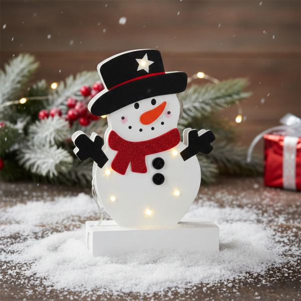 Светеща коледна украса във формата на снежен човек 25 см SD161 1