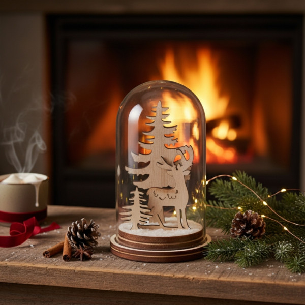 Коледна магия под стъклен купол - LED декорация T-4054 3