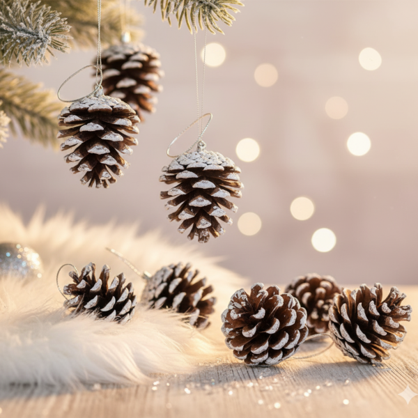 Комплект от 6 или 12 броя коледни шишарки