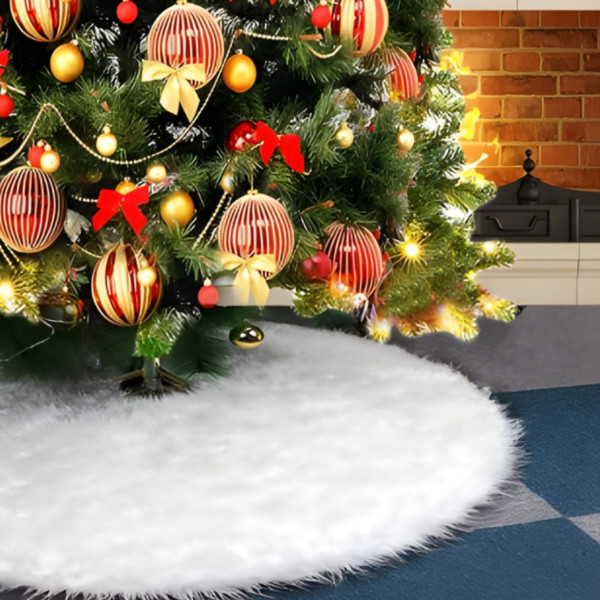 Кръгла плюшена подложка за коледно дърво,елегантна украса за празничния декор SD1 1