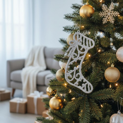 Коледна блестяща украса за елха във форма на Коледен чорап A-5734