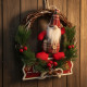 Ръчно изработен коледен венец с Джудже 2
