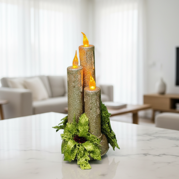 Коледна магия с три бляскави LED свещи T-4168