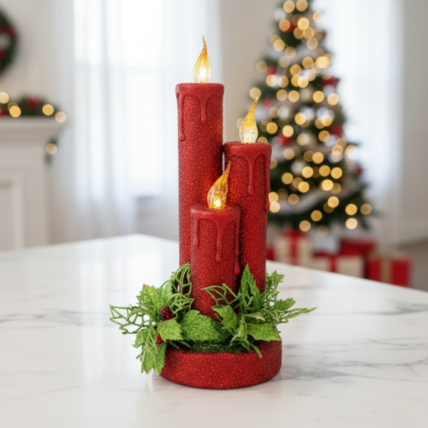 Коледна магия с три бляскави LED свещи T-4168 2