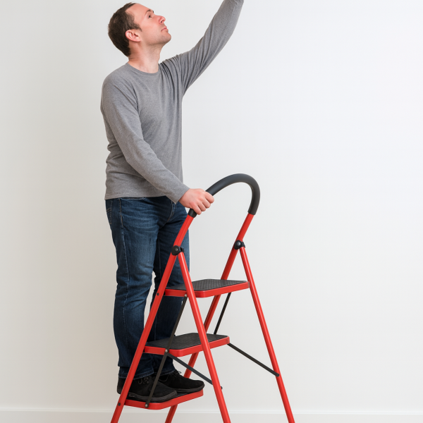 Лека сгъваема стълба – 3 Стъпала, до 150 кг, супер компактно прибиране 2