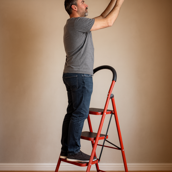 Лека сгъваема стълба – 3 Стъпала, до 150 кг, супер компактно прибиране