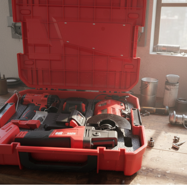 Комплект 2 в 1 KraftRoyal Red Mx Fuel 36V – ъглошлайф + гайковерт, 2x 8Ah батерии и удароустойчив куфар 3270 4