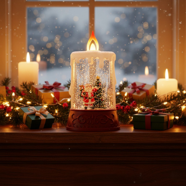 Коледна декоративна LED свещ – Безопасна, блестяща и идеална за одарък