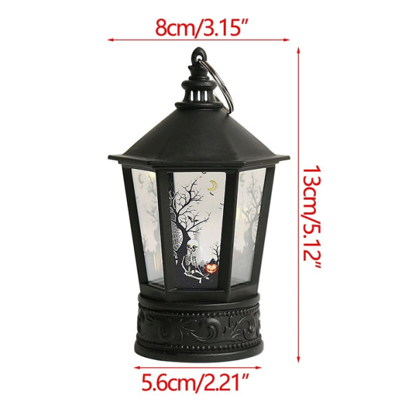 Декоративен LED фенер за Хелоуин – Реалистичен пламък и тематични шарки 5