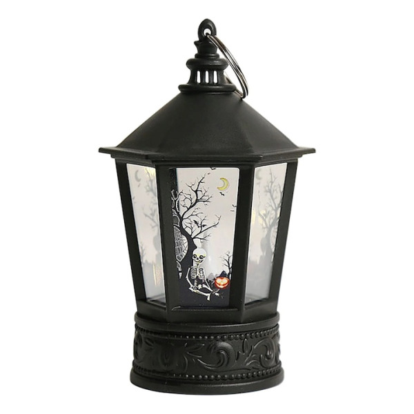 Декоративен LED фенер за Хелоуин – Реалистичен пламък и тематични шарки