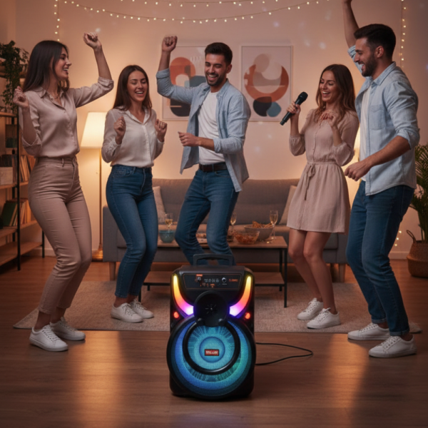 Преносима Bluetooth тонколона WSJAR E-8807 – Караоке, FM, LED ефекти